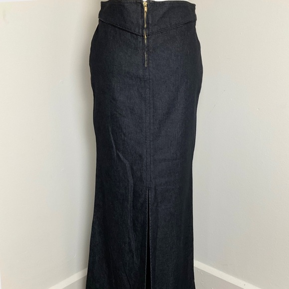 Bisou Bisou Denim Maxi Skirt | Y2K | Jean | Blue | Abstract | Size 2 - Picture 3 of 12